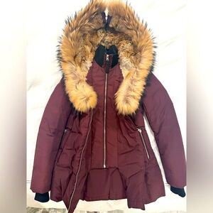 Mackage Signature Coat in Bordeaux - Size XS
